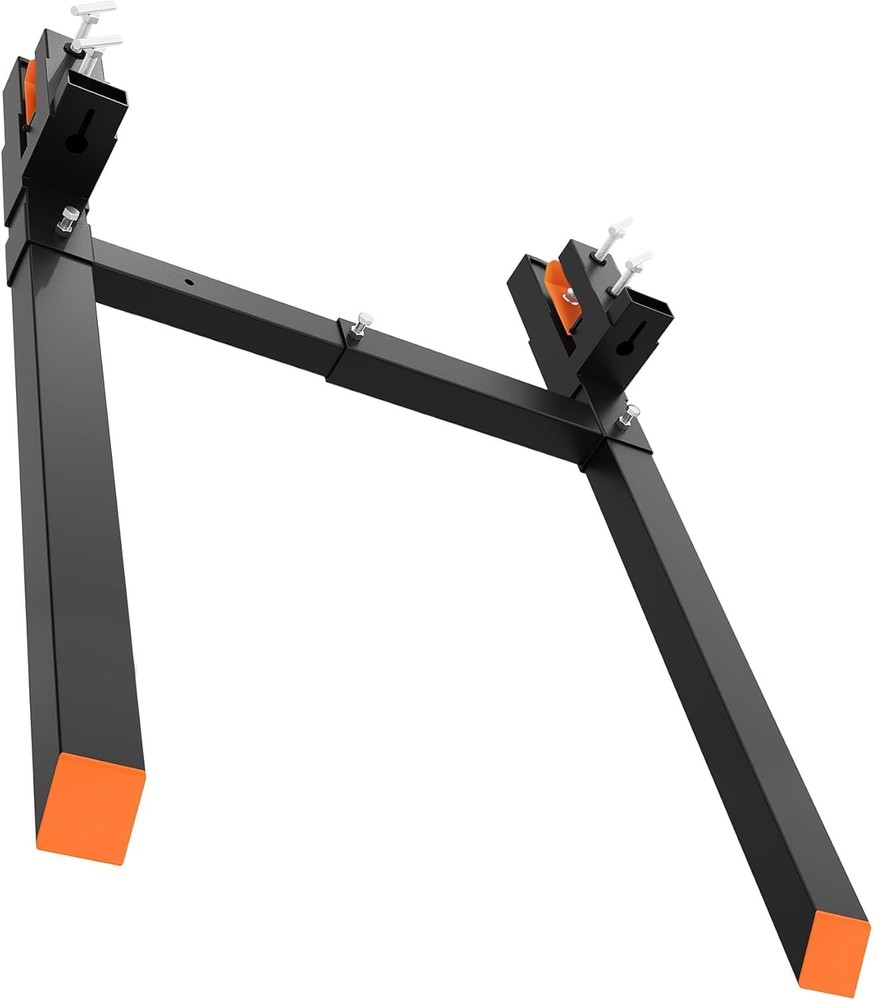 60″ Pallet Forks 4000 Lbs Clamp-On Pallet Forks With Adjustable Stabilizer Bar