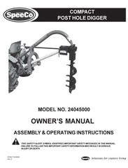 OPERATOR MAINTENANCE MANUAL FITS Speedco SpeeCo POST HOLE DIGGER #24045000