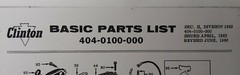 Clinton 404 Gasoline 4-cycl Engine Parts Manual Lawn Mower Riding Garden Tractor