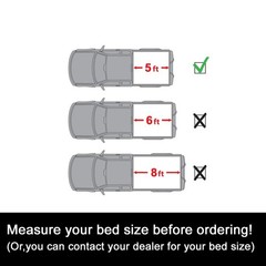 5ft Roll-Up Tonneau Cover 16-23 Toyota Tacoma Fleetside Bed Clamp-On w/ Rails
