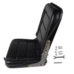 Universal Adjustable Backrest Forklift Excavator Lawn Mower Tractor Seat Black