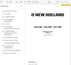 E20.2SR New Holland Mini Midi Excavator Manual Service Repair WorkShop PDF USB