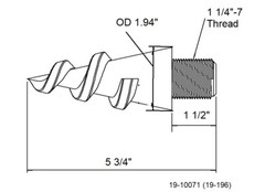 Greenline 1-1/4″ Thread Screw on Post Hole Digger Auger Point # 19-10071