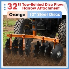32″ Cut Width Disc Plow Harrow With 2″ Receiver Hitch Mount for ATVs /UTVs Heavy