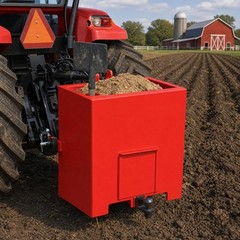 Ballast Box 3 Point Category 1 Tractor Quick Tach Hitch Counterweight Red 800 Lb