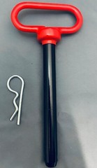 1/2, 5/8, 3/4, 7/8, 1-1/8 Red D Handle Hitch Pins with Hitch Clip Pins