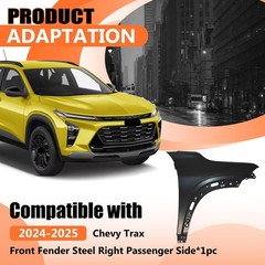 Black Painted Steel Front Fender Right Passenger 2024 2025 Chevy Trax 42851579