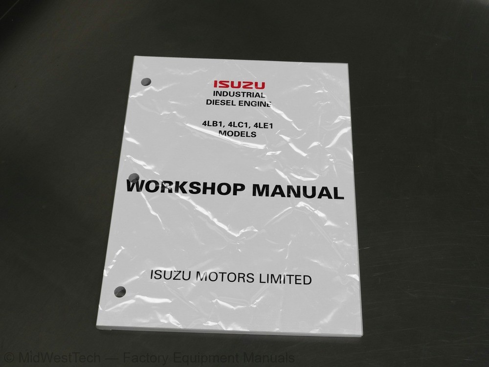 JCB Isuzu 4LB1, 4LC1, 4LE1 Industrial Diesel Engine Service Manual Repair Book