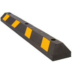 Guardian Parking Stop, 4Ft Rubber Curb with Mounting Holes, Black/Yellow, 2 Pack