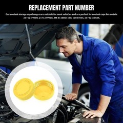 2PCS Coolant Reservoir Cap, Radiator Reservoir Cap, Engine Radia Color: Yellow