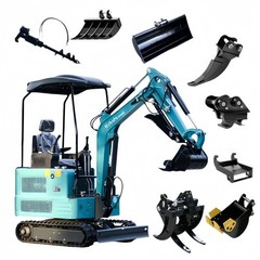 1.8Ton Mini Excavator Pilot System Kubota Hydraulic Digger 10 Attachments USA