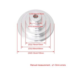 Homeswitch Aluminum 16mm Bore 4 Step A Type V-Belt Pagoda Pulley Belt Outer…