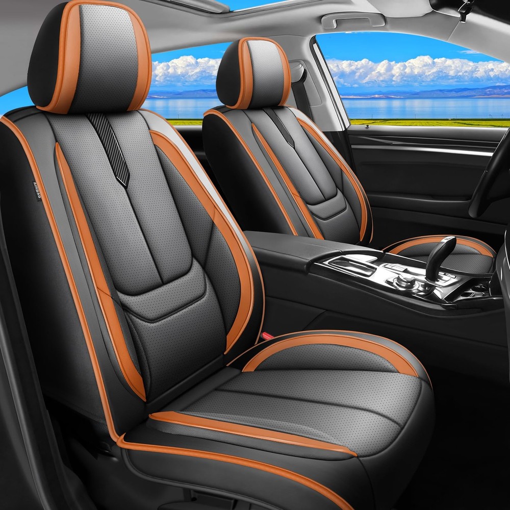 FJ Cruiser Seat Covers 2007-2014 Waterproof Leather Airbag 2 Front Black Brown