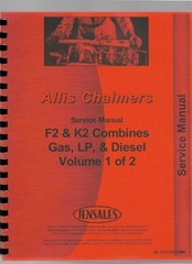 Allis Chalmers Gleaner F2 K2 Combine Service Repair Manual