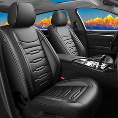 Toyota Corolla Seat Covers 2000-2026 Waterproof Leather Airbag Full Set Black