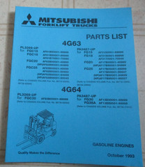 Mitsubishi 4G63 4G64 Forklift Truck Engine Parts List Manual Factory Original