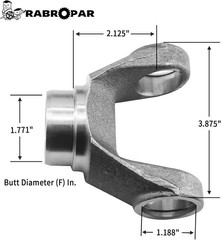 Driveshaft Weld Yoke3-28-777 Tube Yoke 1350 Series Fits 2″ x 0.12″ Welded Tube W