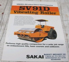 1984 Sakai SV91D Vibrating Roller Sales Brochure