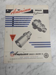 AMERICAN SALES BROCHURE LITERATURE CATALOG BROACH PULL HEADS 1949