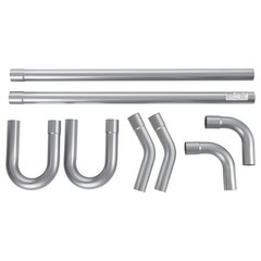 Exhaust Pipe, 8 Pcs 2.25 Inch Mild Steel DIY Custom Exhaust Tubing Straight & U-