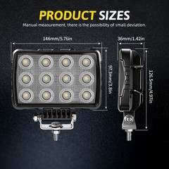 4x 6″ LED Tractor Work Lights 12V 24V Flood Light Pods Waterproof offroad Truck
