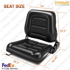 Universal Heavy-Duty Tractor Seat,Adjustable Sliding PVC Seat, Steel Base