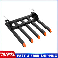 Clamp On Debris Forks to 48 in Bucket,2500 LBS Heavy Duty Pallet Forks,5 Fork