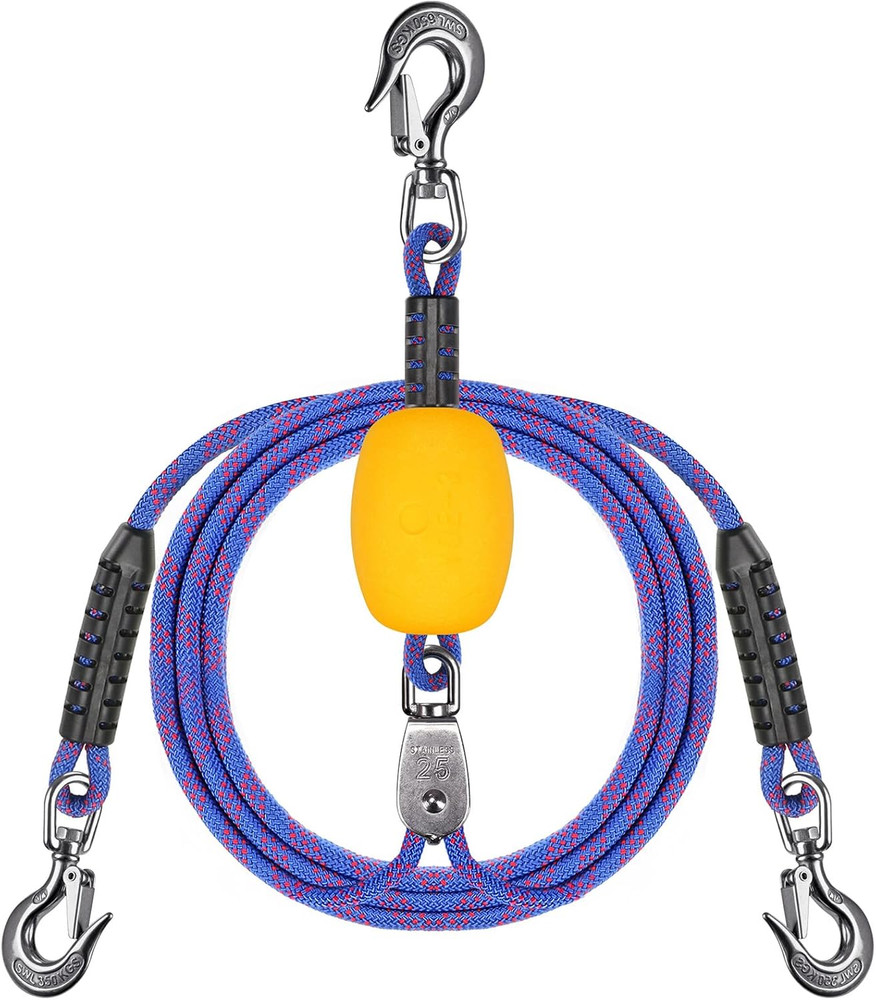 Multi-Length Boat Tow Rope and Harness with Stainless Steel Hooks, Floats & Soft