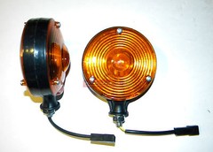 Amber Safety WARNING LIGHT 1 PAIR 12V 12 Volt for Tractor PLASTIC BODY & LENS