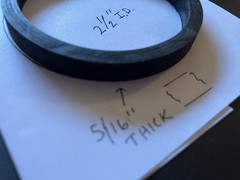 Lot of 10 Gaskets – 2-7/8″ OD x 2-1/2″ ID x 2-3/8″ Thick – Possibly Parker