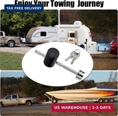 2 Pack Adjustable Trailer Coupler Lock 1/4in Pin Keyed Alike Tow Hitch Latch