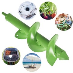 3×12Inch Auger Drill Bit Garden Plant Flower Rapid Planter Hole Digger W/ Gloves