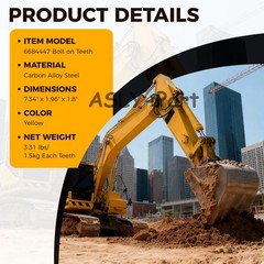 6684447 Cat Skid Steer Bucket Unitooth Trenching Bucket Teeth with Hardware 6PK