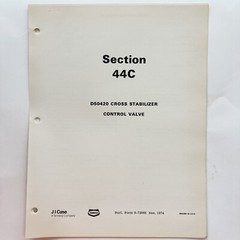 JI Case D50420 Cross Stabilizer Control Valve Manual 1974 Vintage Original OEM