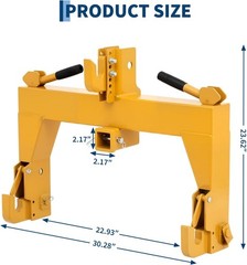 3 Point Quick Hitch, 3000LBS w/ 2″ Receiver Adaptation to Category 1 Tractor