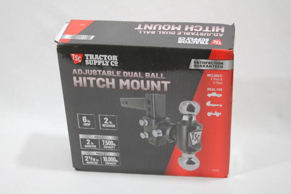 Tractor Supply 2 in. Adjustable Dual-Ball Hitch Mount with 2 in. and 2-5/16 in.