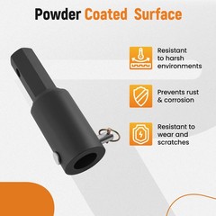 Auger Adapter 2″ Round to Hex for Mini Skid Steer Tractor Post Hole Digger