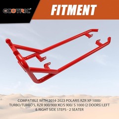 Ecotric Red Nerf Bars Rock Sliders Compatible 2014-2023 Polaris Rzr Xp 1000/