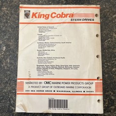 OMC King Cobra RGD 5.7L 350 454 HO Service Manual 507954 1990 Stern Drives Boat