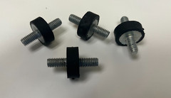 SET OF FOUR 5/16-18 RUBBER MOUNTS – 1″ DIAMETER BY 3/8″ THICK 5/8″ LONG STUDS