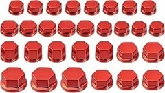 30 Pcs Motorcycle Screw Covers, 5 Sizes Red Decorative Nut Caps for Color: Red