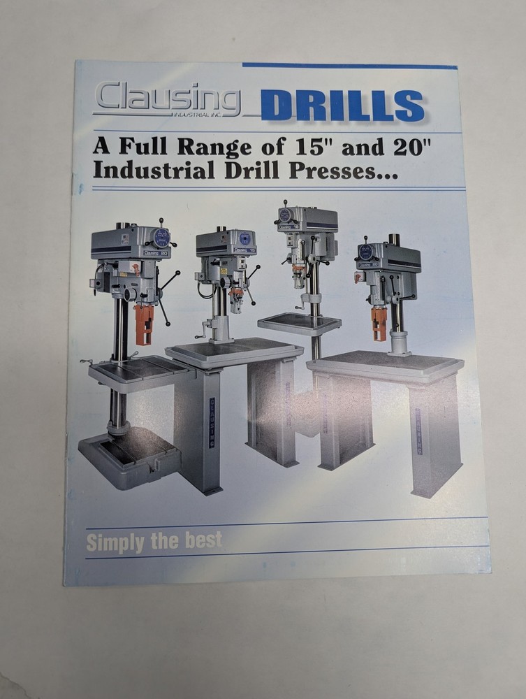 CLAUSING DRILLS CATALOG SALES BROCHURE LITERATURE 15 & 20” DRILL MODELS