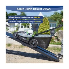 Aluminum Truck Ramps for ATV, UTV, Lawn Mower, Pickup Trucks – 1500LB Capacit…