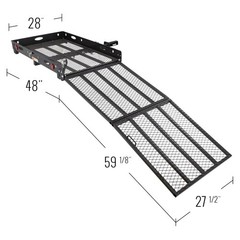 Silver Spring 48″ x 28″ Folding Steel Wheelchair Carrier with Ramp & Hitch Mount