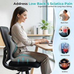 Serdyes Seat Cushion Lumbar Support Pillow For Truck Driver Memory Foam Chair