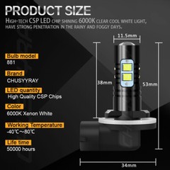 2x LED Headlight bulbs For Deere X730 X734 X738 X739 X750 X754 X758 AM118013 JD