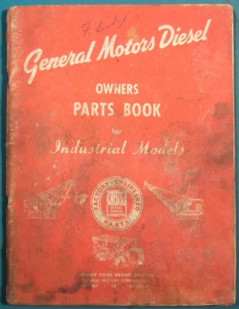 GM GENERAL MOTORS INDUSTRIAL ENGINE PARTS MANUAL BOOK CATALOG
