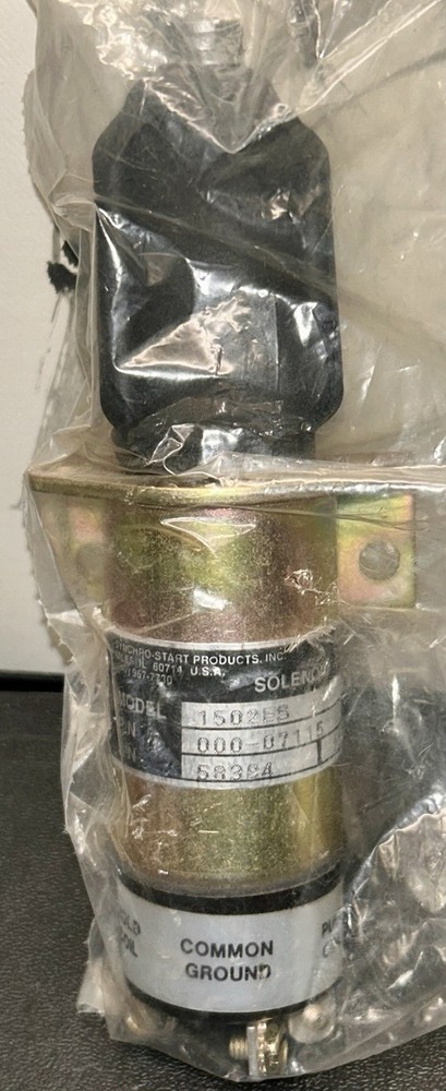 Synchro-Start 1502ES Solenoid 000-07115 58324 New Old Stock Fuel Stop