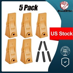 5 Pack X156L Short Bucket Teeth & Long Pins Set for Hensley 156 Skid Steer