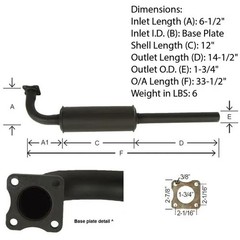 Muffler – Black fits Yanmar YM1610 YM2000 YM3110 YM2210 YM2610 YM1700 YM1500